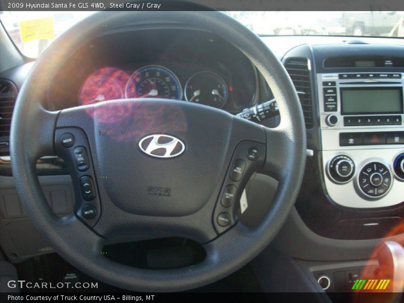 Steel Gray / Gray 2009 Hyundai Santa Fe GLS 4WD