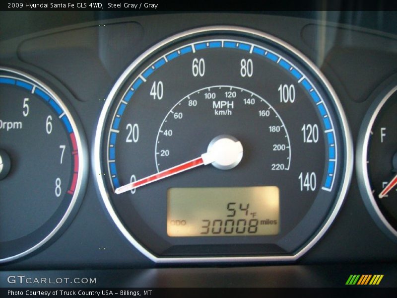 Steel Gray / Gray 2009 Hyundai Santa Fe GLS 4WD