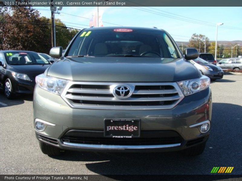 Cypress Green Pearl / Sand Beige 2011 Toyota Highlander V6 4WD