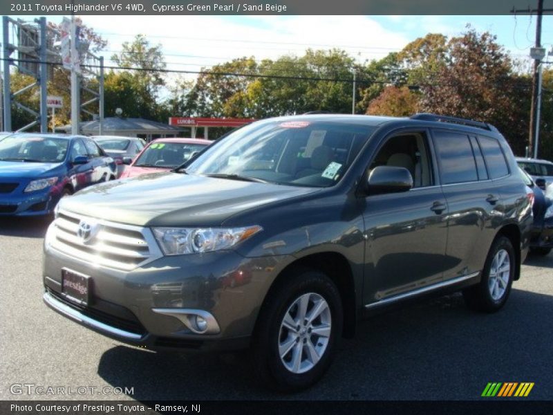 Cypress Green Pearl / Sand Beige 2011 Toyota Highlander V6 4WD
