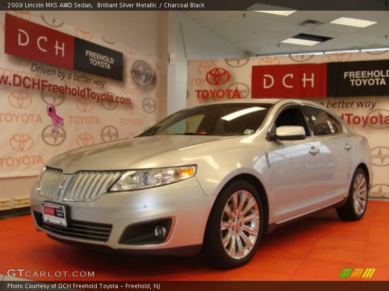 Brilliant Silver Metallic / Charcoal Black 2009 Lincoln MKS AWD Sedan