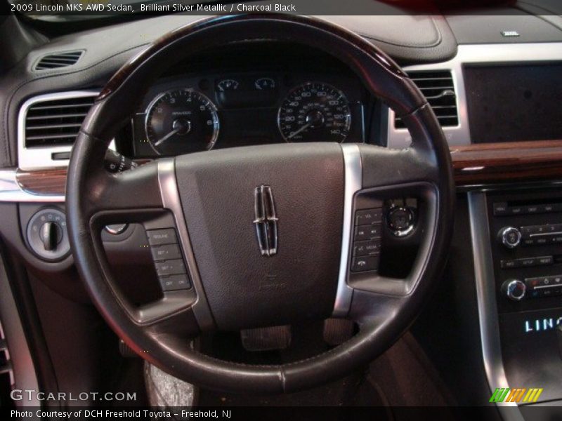 Brilliant Silver Metallic / Charcoal Black 2009 Lincoln MKS AWD Sedan