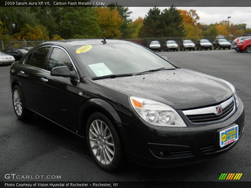 Carbon Flash Metallic / Gray 2009 Saturn Aura XR V6