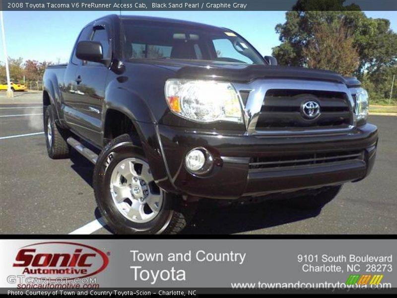 Black Sand Pearl / Graphite Gray 2008 Toyota Tacoma V6 PreRunner Access Cab