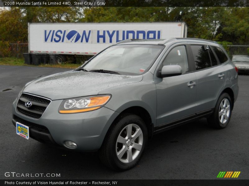 Steel Gray / Gray 2008 Hyundai Santa Fe Limited 4WD