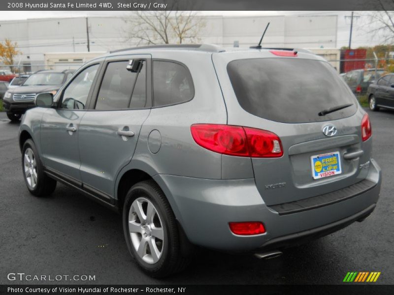 Steel Gray / Gray 2008 Hyundai Santa Fe Limited 4WD
