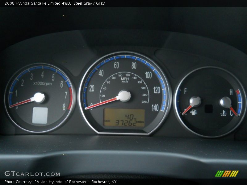 Steel Gray / Gray 2008 Hyundai Santa Fe Limited 4WD