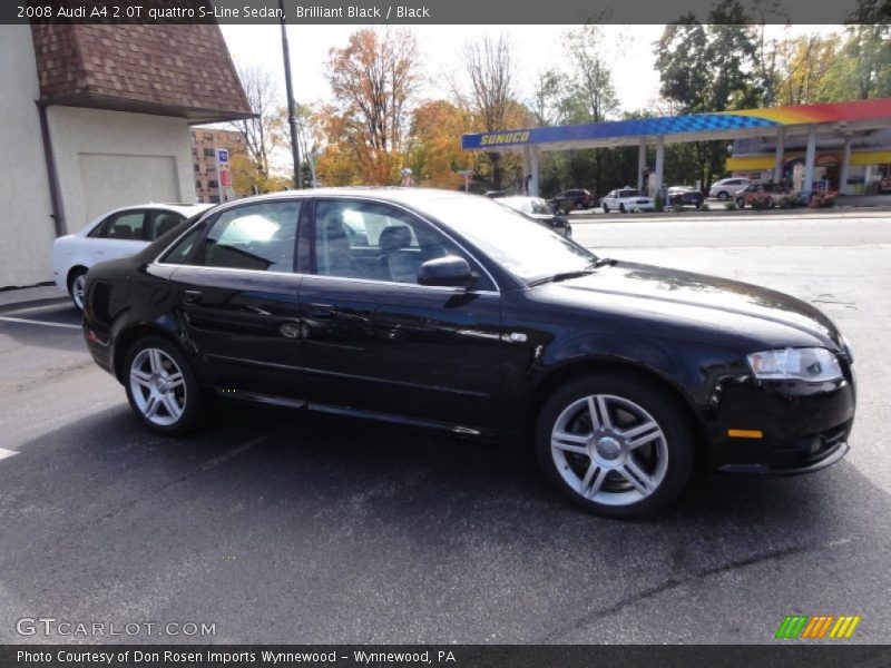 Brilliant Black / Black 2008 Audi A4 2.0T quattro S-Line Sedan