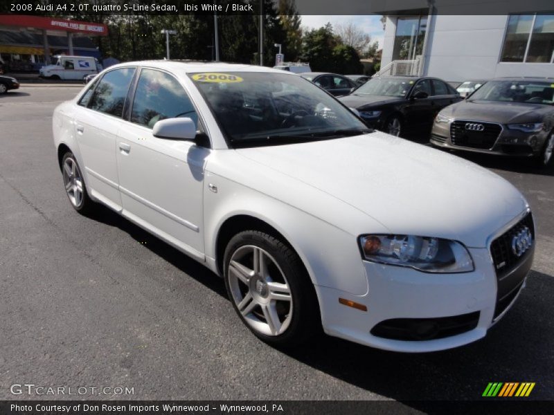 Ibis White / Black 2008 Audi A4 2.0T quattro S-Line Sedan