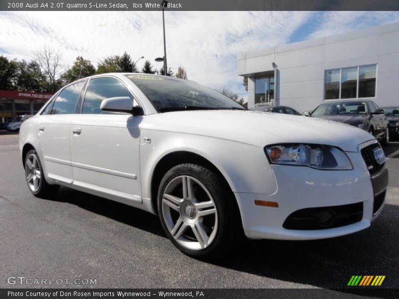 Ibis White / Black 2008 Audi A4 2.0T quattro S-Line Sedan