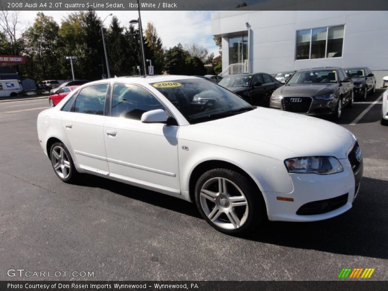 Ibis White / Black 2008 Audi A4 2.0T quattro S-Line Sedan