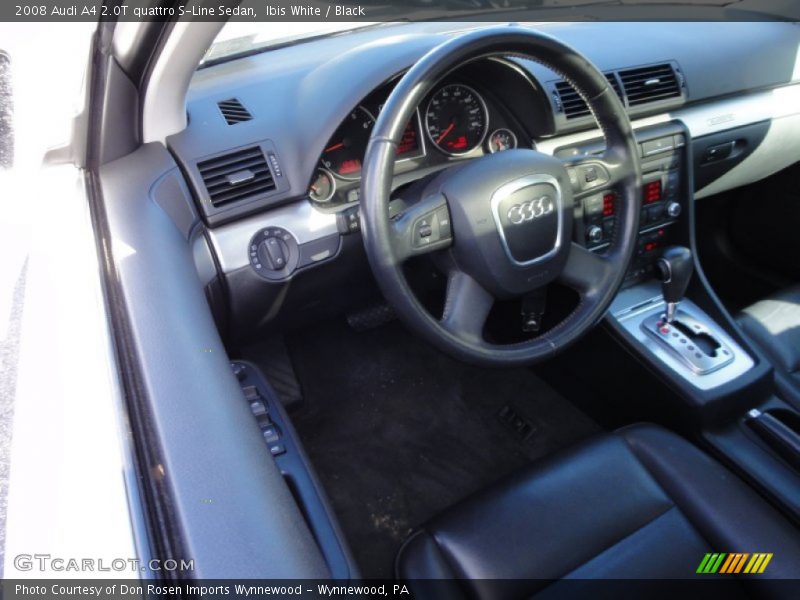 Ibis White / Black 2008 Audi A4 2.0T quattro S-Line Sedan