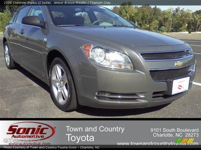 Amber Bronze Metallic / Titanium Gray 2008 Chevrolet Malibu LS Sedan