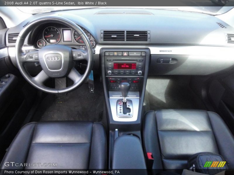 Ibis White / Black 2008 Audi A4 2.0T quattro S-Line Sedan
