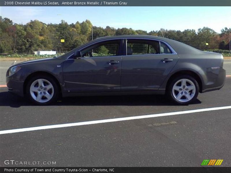 Amber Bronze Metallic / Titanium Gray 2008 Chevrolet Malibu LS Sedan
