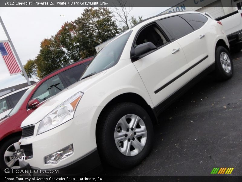 White / Dark Gray/Light Gray 2012 Chevrolet Traverse LS