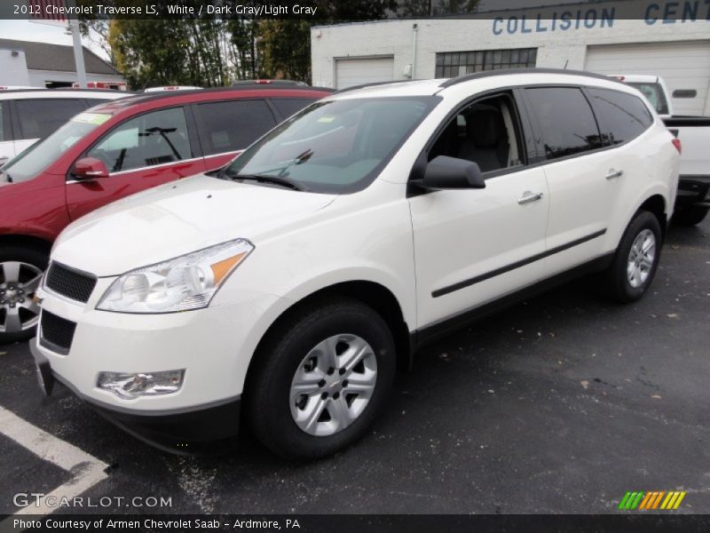 White / Dark Gray/Light Gray 2012 Chevrolet Traverse LS