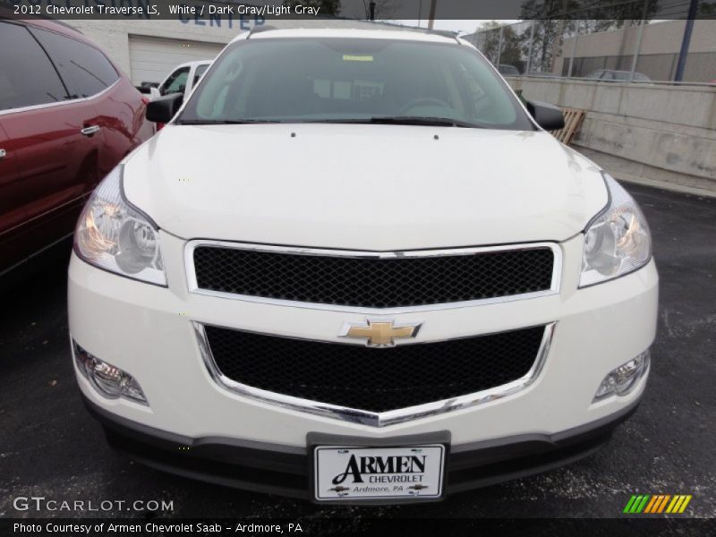 White / Dark Gray/Light Gray 2012 Chevrolet Traverse LS