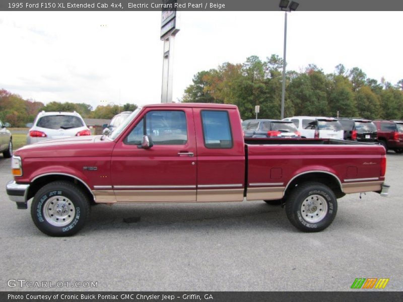  1995 F150 XL Extended Cab 4x4 Electric Currant Red Pearl