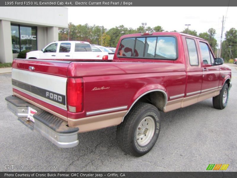 Electric Currant Red Pearl / Beige 1995 Ford F150 XL Extended Cab 4x4