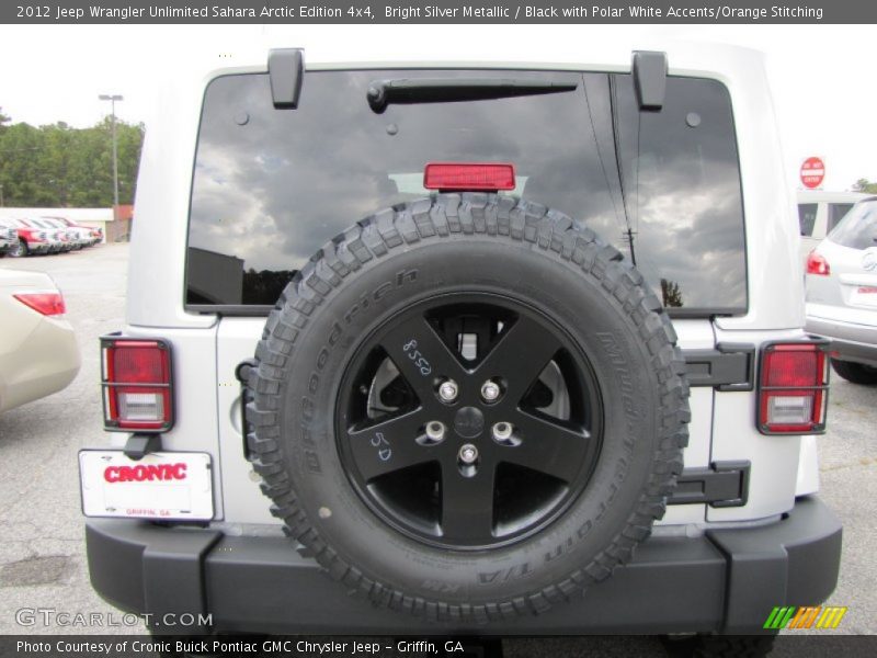 Bright Silver Metallic / Black with Polar White Accents/Orange Stitching 2012 Jeep Wrangler Unlimited Sahara Arctic Edition 4x4