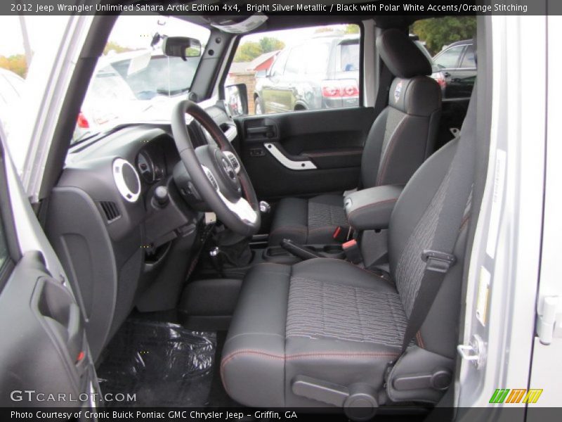  2012 Wrangler Unlimited Sahara Arctic Edition 4x4 Black with Polar White Accents/Orange Stitching Interior