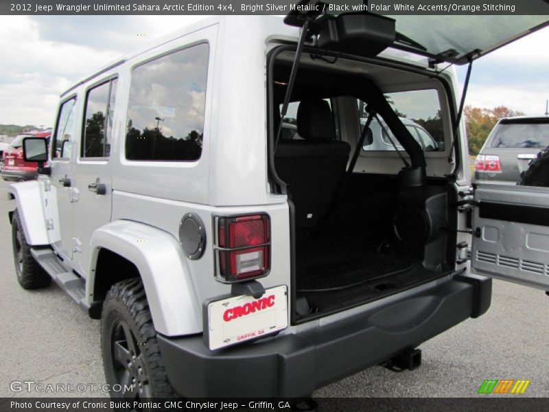 Bright Silver Metallic / Black with Polar White Accents/Orange Stitching 2012 Jeep Wrangler Unlimited Sahara Arctic Edition 4x4