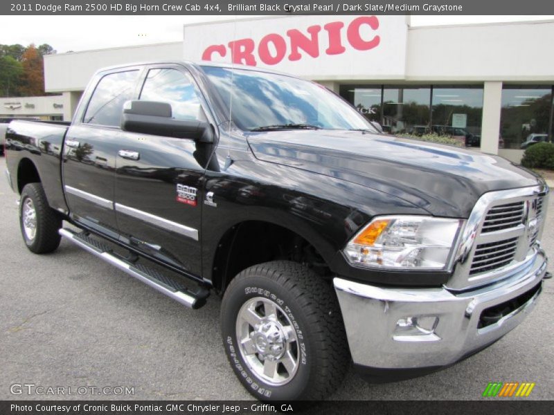 Brilliant Black Crystal Pearl / Dark Slate/Medium Graystone 2011 Dodge Ram 2500 HD Big Horn Crew Cab 4x4