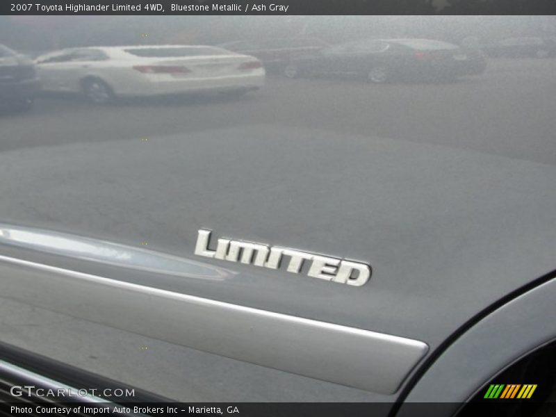 Bluestone Metallic / Ash Gray 2007 Toyota Highlander Limited 4WD