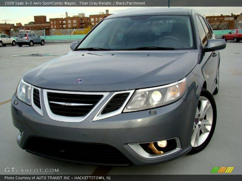 Titan Gray Metallic / Black/Parchment 2008 Saab 9-3 Aero SportCombi Wagon