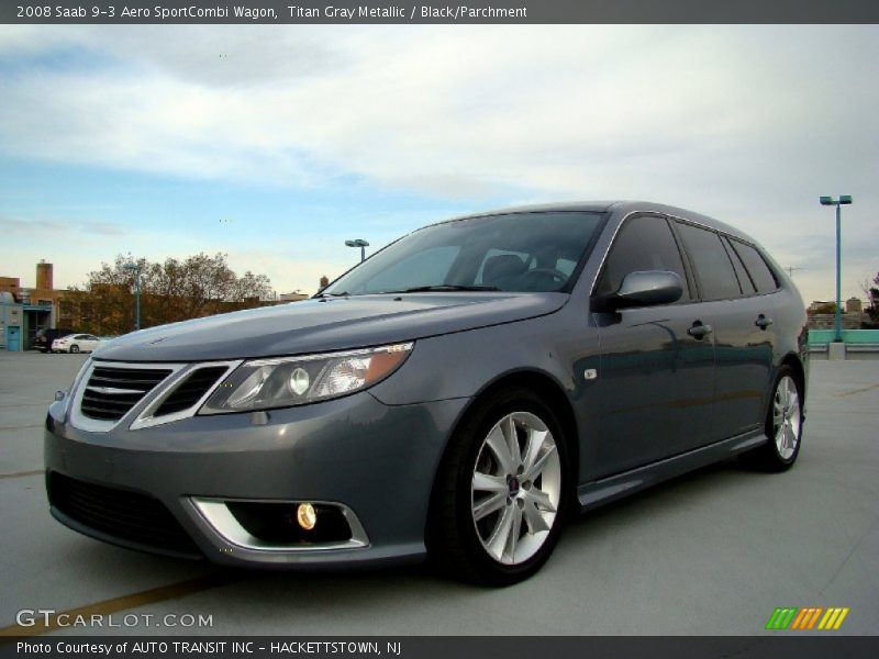 Titan Gray Metallic / Black/Parchment 2008 Saab 9-3 Aero SportCombi Wagon