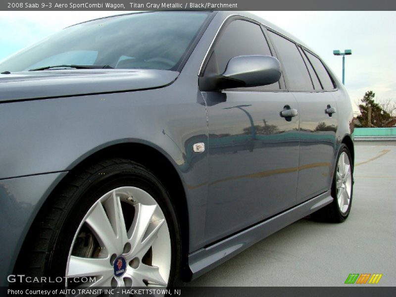 Titan Gray Metallic / Black/Parchment 2008 Saab 9-3 Aero SportCombi Wagon