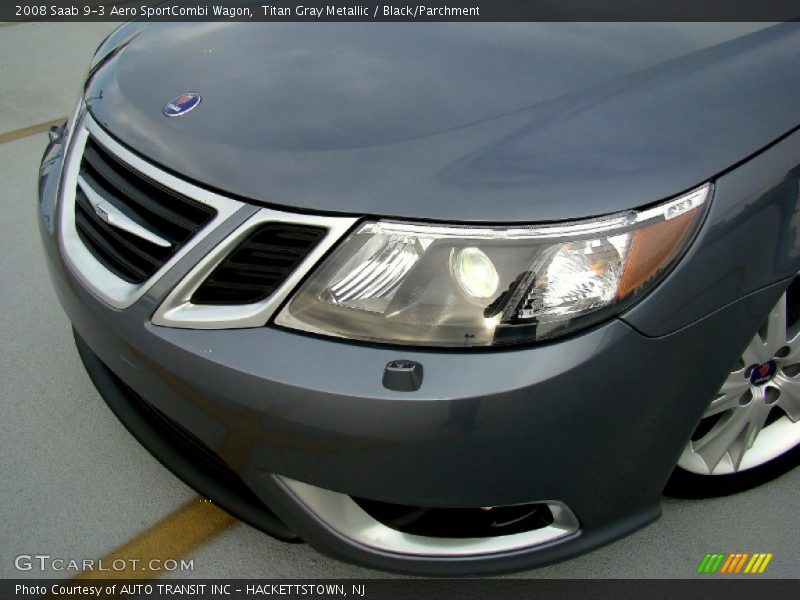 Titan Gray Metallic / Black/Parchment 2008 Saab 9-3 Aero SportCombi Wagon