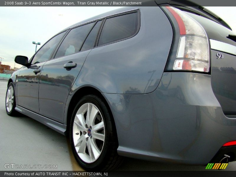 Titan Gray Metallic / Black/Parchment 2008 Saab 9-3 Aero SportCombi Wagon