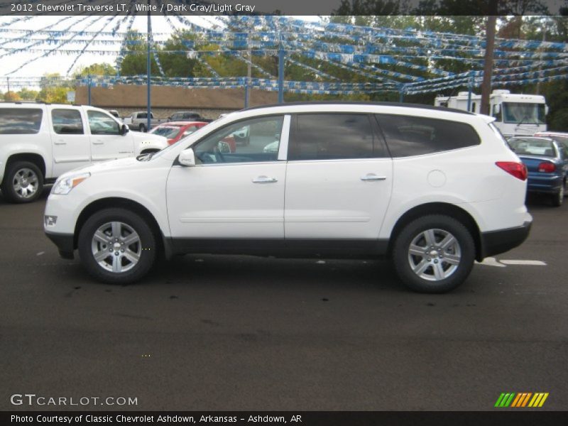 White / Dark Gray/Light Gray 2012 Chevrolet Traverse LT