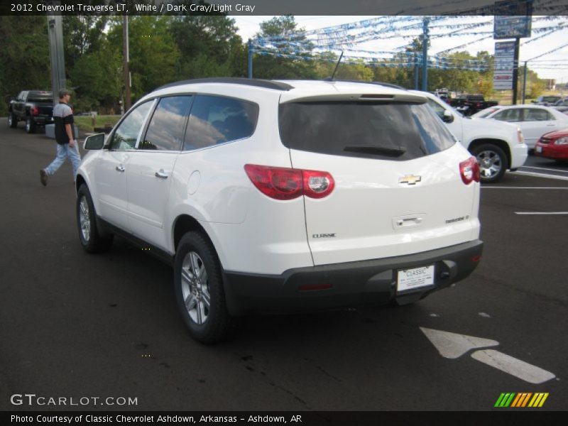 White / Dark Gray/Light Gray 2012 Chevrolet Traverse LT