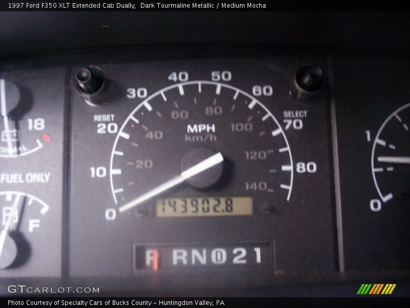 Dark Tourmaline Metallic / Medium Mocha 1997 Ford F350 XLT Extended Cab Dually