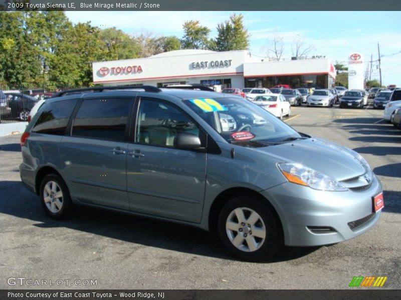 Blue Mirage Metallic / Stone 2009 Toyota Sienna LE
