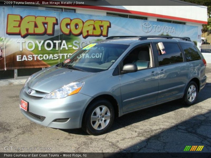 Blue Mirage Metallic / Stone 2009 Toyota Sienna LE