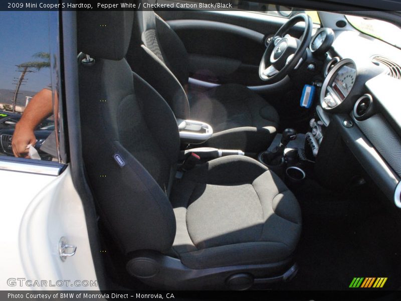 Pepper White / Checkered Carbon Black/Black 2009 Mini Cooper S Hardtop