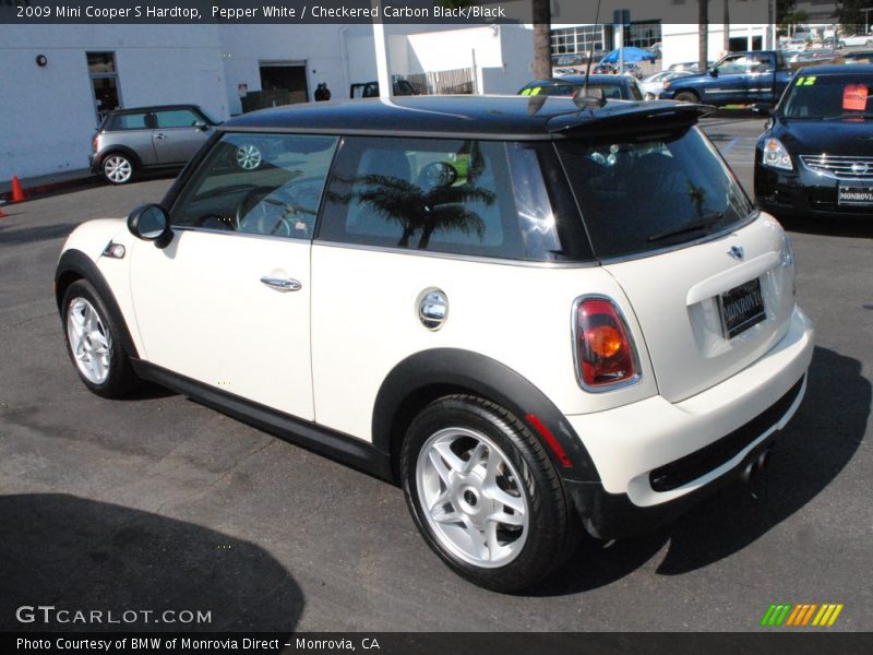 Pepper White / Checkered Carbon Black/Black 2009 Mini Cooper S Hardtop