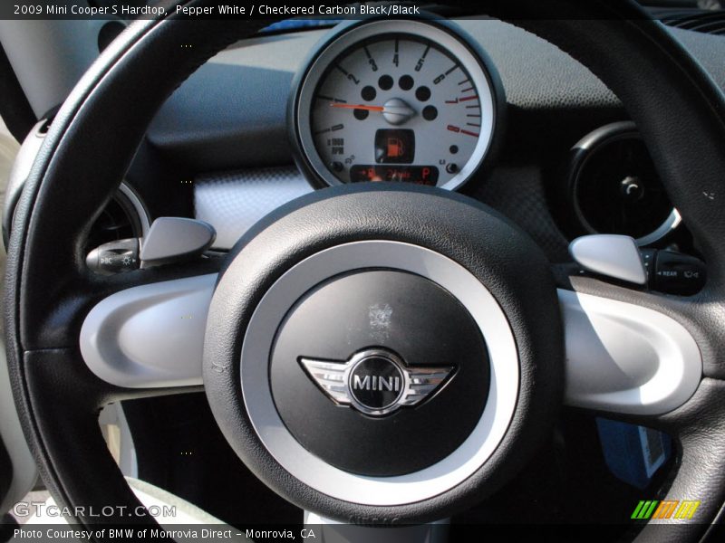 Pepper White / Checkered Carbon Black/Black 2009 Mini Cooper S Hardtop