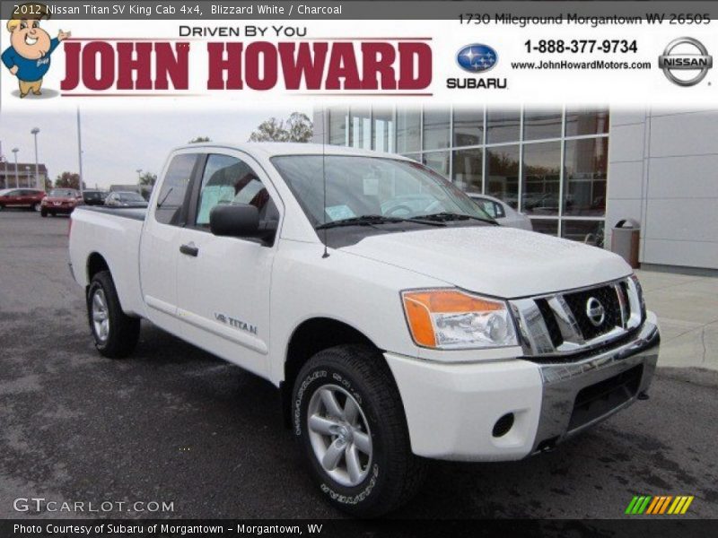 Blizzard White / Charcoal 2012 Nissan Titan SV King Cab 4x4