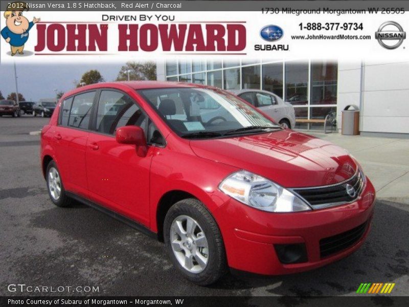 Red Alert / Charcoal 2012 Nissan Versa 1.8 S Hatchback
