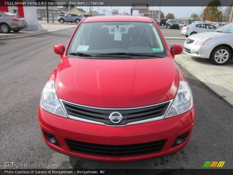 Red Alert / Charcoal 2012 Nissan Versa 1.8 S Hatchback
