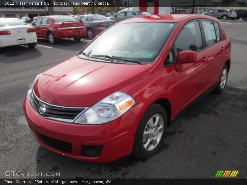 Red Alert / Charcoal 2012 Nissan Versa 1.8 S Hatchback