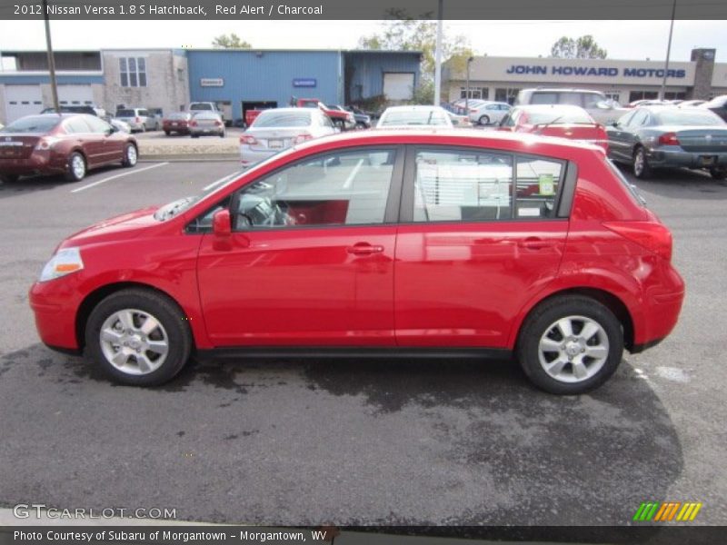 Red Alert / Charcoal 2012 Nissan Versa 1.8 S Hatchback