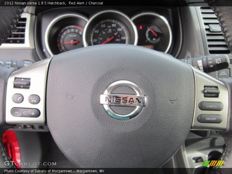 Red Alert / Charcoal 2012 Nissan Versa 1.8 S Hatchback