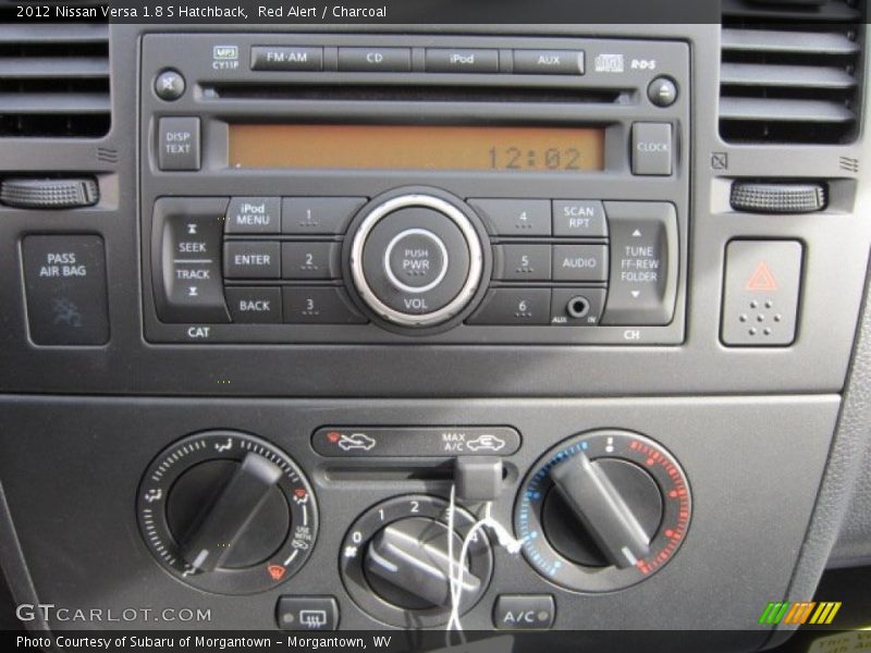 Red Alert / Charcoal 2012 Nissan Versa 1.8 S Hatchback