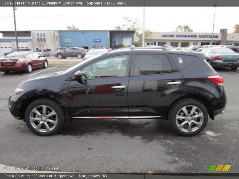 Sapphire Black / Black 2012 Nissan Murano LE Platinum Edition AWD